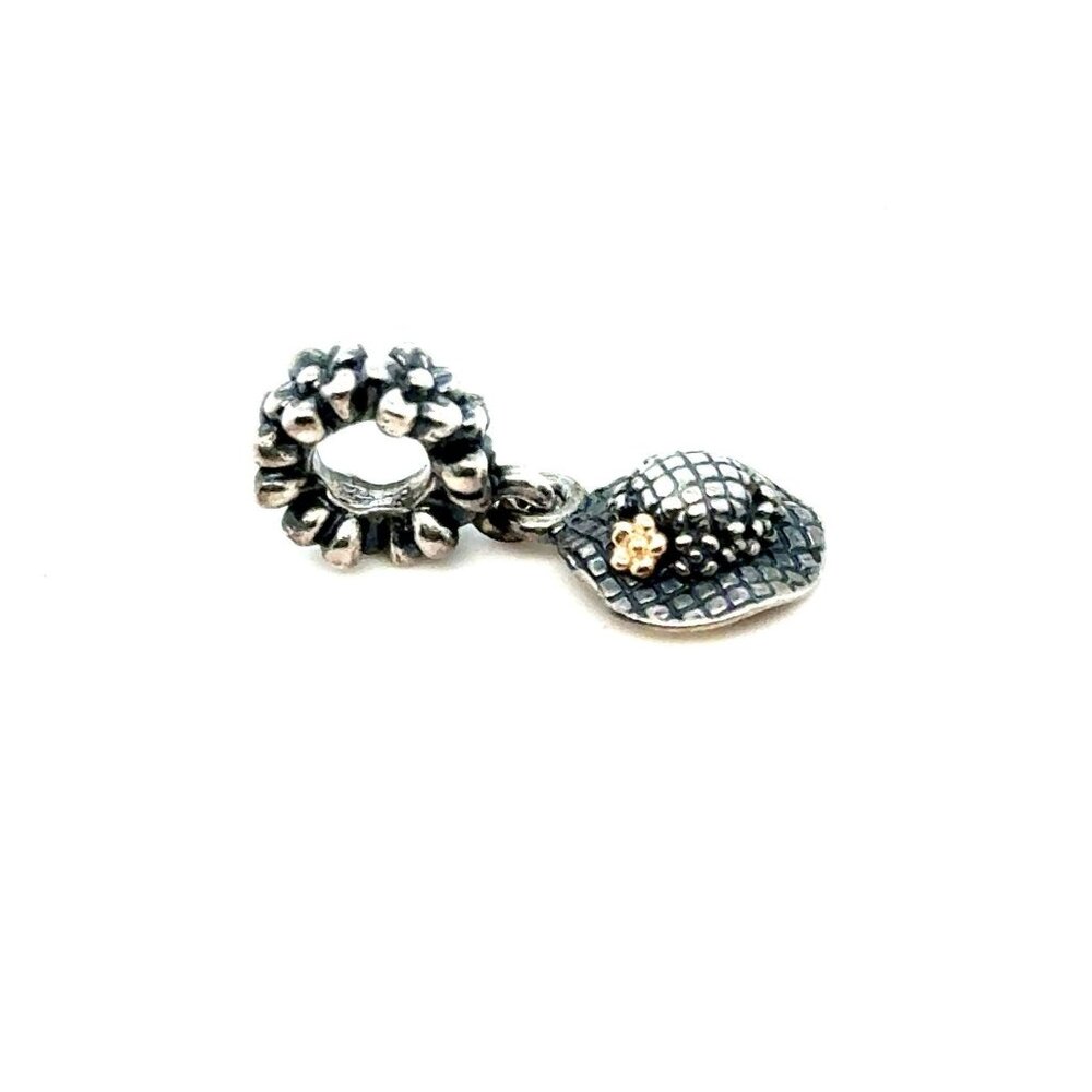 Pandora Two Tone Garden Hat Dangle Charm - Picture 1 of 5